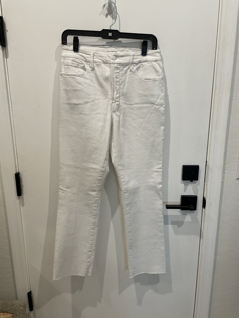 Good American White Ankle Jeans - Size 8/29 - Frayed Hem - Retail $159